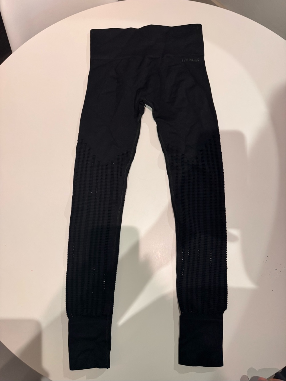 IVY PARK Black Ribbed High-Waist Leggings
